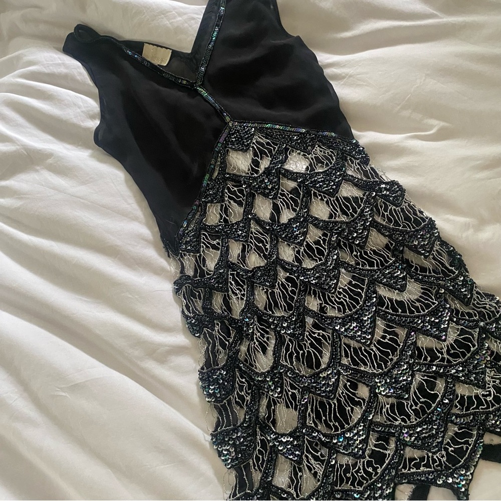 Elegant Black and Silver Women's Dress